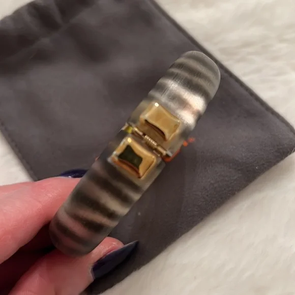 Alexis Bittar Lucite Zebra Bracelet - Picture 2 of 7